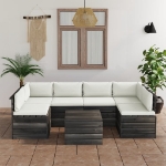 Set Divani da Giardino su Pallet 7 pz con Cuscini Massello Pino