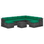 Set Divani da Giardino Pallet 11 pz con Cuscini Massello Pino