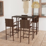 Set da Bar da Giardino 5 pz in Polyrattan Marrone