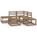 Set Divani Giardino 6 pz in Legno di Pino Impregnato Marrone