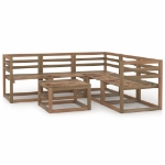 Set Divani Giardino 6 pz in Legno di Pino Impregnato Marrone