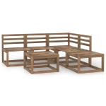 Set Divani Giardino 6 pz in Legno di Pino Impregnato Marrone