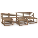 Set Divani Giardino 7 pz in Legno di Pino Impregnato Marrone