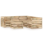 Set Divani da Giardino 6 pz in Legno di Pino Impregnato Verde