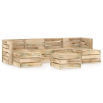 Set Divani da Giardino 7 pz in Legno di Pino Impregnato Verde