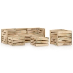 Set Divani da Giardino 6 pz in Legno di Pino Impregnato Verde