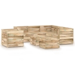 Set Divani da Giardino 8 pz in Legno di Pino Impregnato Verde