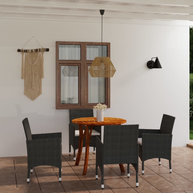 Set Mobili da Pranzo per Giardino 5 pz Marrone