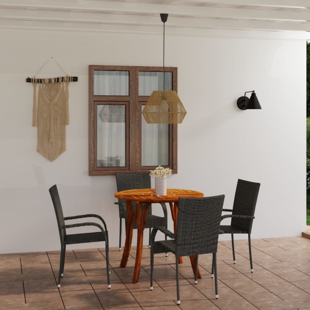 Set Mobili da Pranzo per Giardino 5 pz Grigio