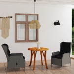 Set Mobili da Pranzo per Giardino 3 pz Grigio Chiaro