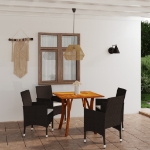 Set Mobili da Pranzo per Giardino 5 pz Marrone