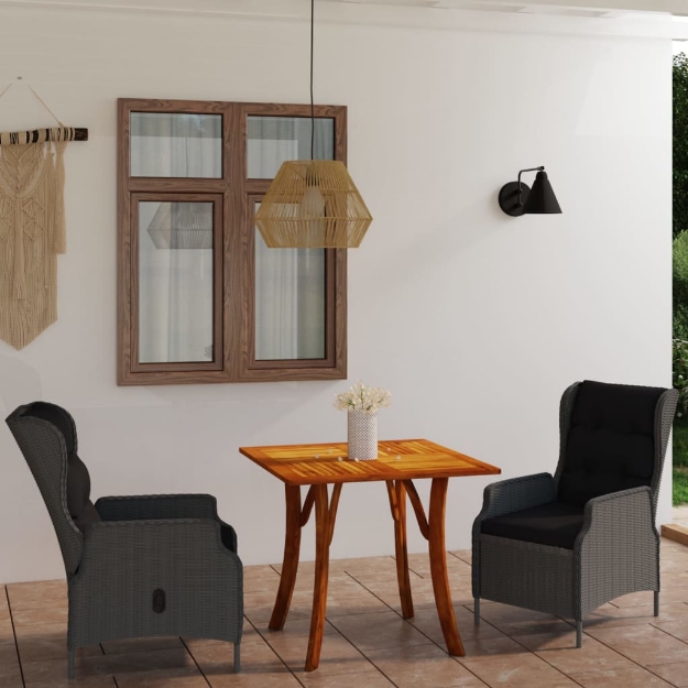 Set Mobili da Pranzo per Giardino 3 pz Grigio Scuro