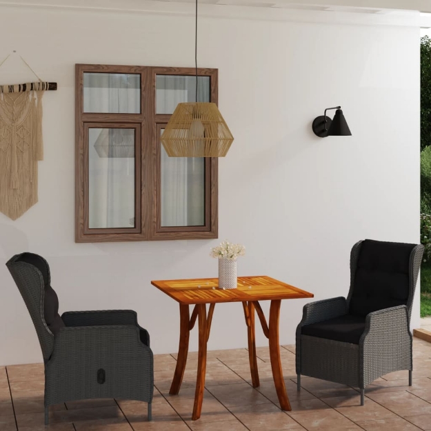 Set Mobili da Pranzo per Giardino 3 pz Grigio Chiaro