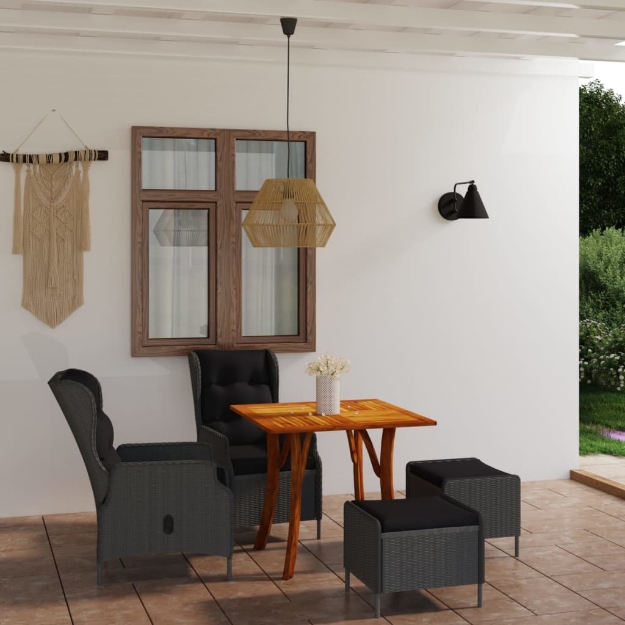 Set Mobili da Pranzo per Giardino 5 pz Grigio Scuro