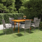 Set da Pranzo per Giardino 7 pz Grigio