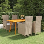 Set Mobili da Pranzo per Giardino 5 pz Beige