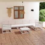 Set Divani da Giardino 8 pz in Legno Massello di Pino