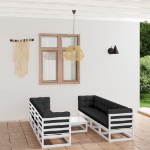 Set Divani da Giardino 9 pz con Cuscini Legno Massello di Pino