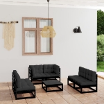 Set Divani da Giardino 7 pz con Cuscini Legno Massello di Pino