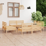 Set Divani da Giardino 8 pz in Legno Massello di Pino