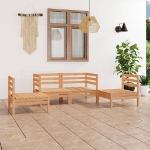 Set Divani da Giardino 4 pz in Legno Massello di Pino