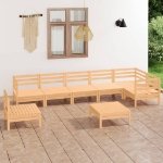 Set Divani da Giardino 8 pz in Legno Massello di Pino