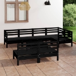 Set Divani da Giardino 8 pz in Legno Massello di Pino Nero