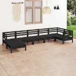 Set Divani da Giardino 7 pz in Legno Massello di Pino Nero