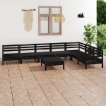 Set Divani da Giardino 8 pz in Legno Massello di Pino Nero