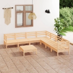 Set Divani da Giardino 8 pz in Legno Massello di Pino