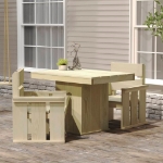 Set da Pranzo da Giardino 3 pz in Legno di Pino Impregnato