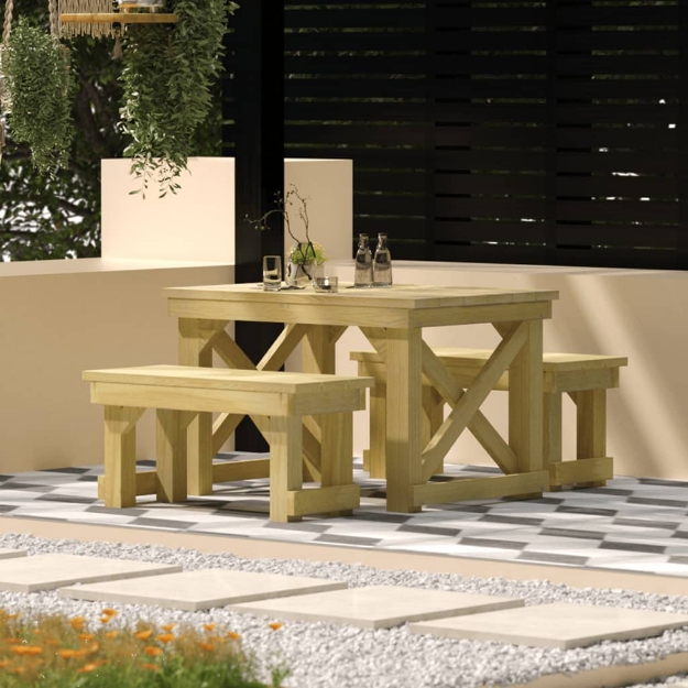 Set da Pranzo da Giardino 3 pz in Legno di Pino Impregnato