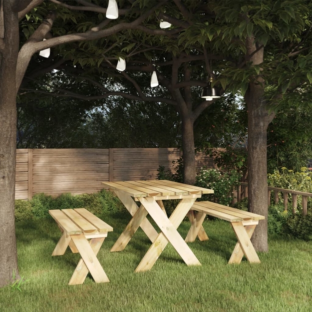 Set da Pranzo da Giardino 3 pz in Legno di Pino Impregnato