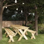 Set da Pranzo da Giardino 3 pz in Legno di Pino Impregnato