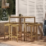 Set Bistrò da Giardino 9 pz in Legno di Pino Impregnato