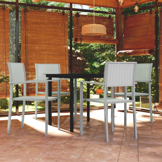 Set Mobili da Pranzo per Giardino 5 pz Bianco