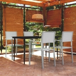 Set Mobili da Pranzo per Giardino 5 pz Bianco