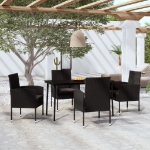 Set Mobili da Pranzo per Giardino 5 pz Nero