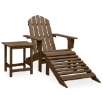 Sedia Adirondack con Ottomana e Tavolo Abete Massello Marrone