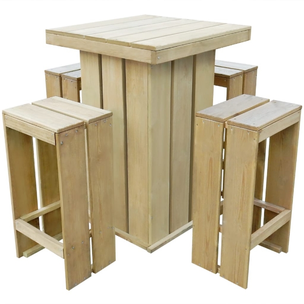 Set da Pranzo da Giardino 5 pz in Legno di Pino Impregnato