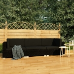 Set Divani da Giardino 3 pz con Cuscini in Polyrattan Nero