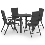 Set da Pranzo da Giardino 5 pz Nero