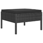 Set Divani da Giardino 4 pz con Cuscini in Polyrattan Nero