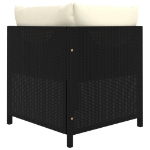 Set Divani da Giardino 7 pz con Cuscini in Polyrattan Nero