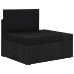 Set Divani da Giardino 6 pz in Polyrattan Nero