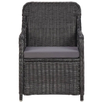 Set da Pranzo da Giardino 7 pz in Polyrattan Nero