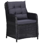 Set da Pranzo da Giardino 11 pz in Polyrattan Nero