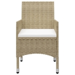 Set Bistrot da Giardino 3 pz Polyrattan e Vetro Temperato Beige