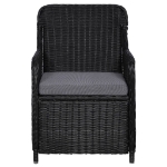 Set da Pranzo da Giardino 9 pz in Polyrattan Nero