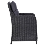 Set da Pranzo da Giardino 7 pz in Polyrattan Nero